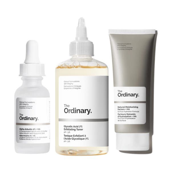 The Ordinary Complete Skincare Set – Alpha Arbutin + Glycolic Acid Toner + HA Moisturizer
