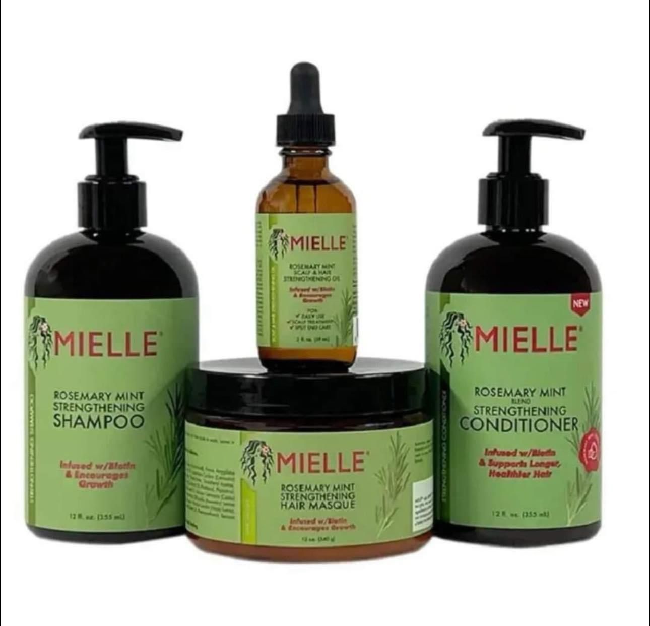 Miele Rosemary Mint Strengthening Hair Care Set – Shampoo, Conditioner, Mask & Oil
